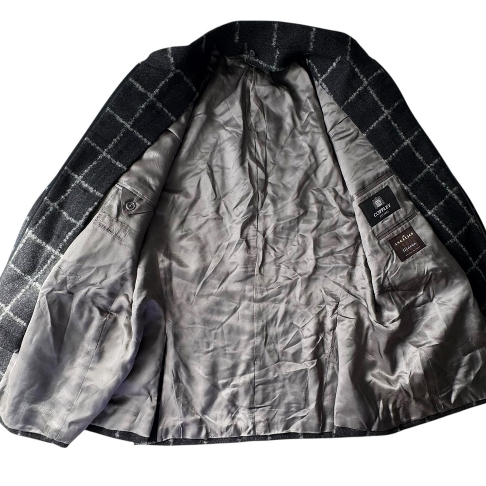 Coppley Gabe Windowpane Plaid Wool Sports Coat Blazer with Vest | 44 - Picture 7 of 12
